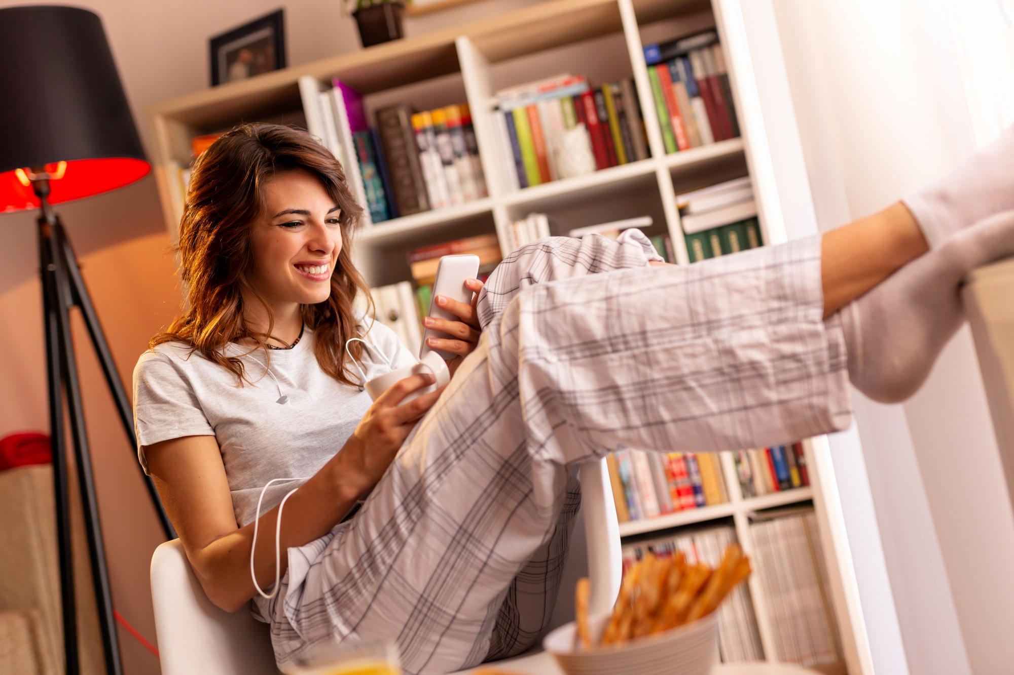 Woman typing a text message