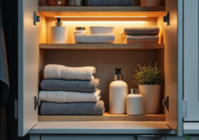 Organiser une armoire de salle de bain partagée : astuces gain de place