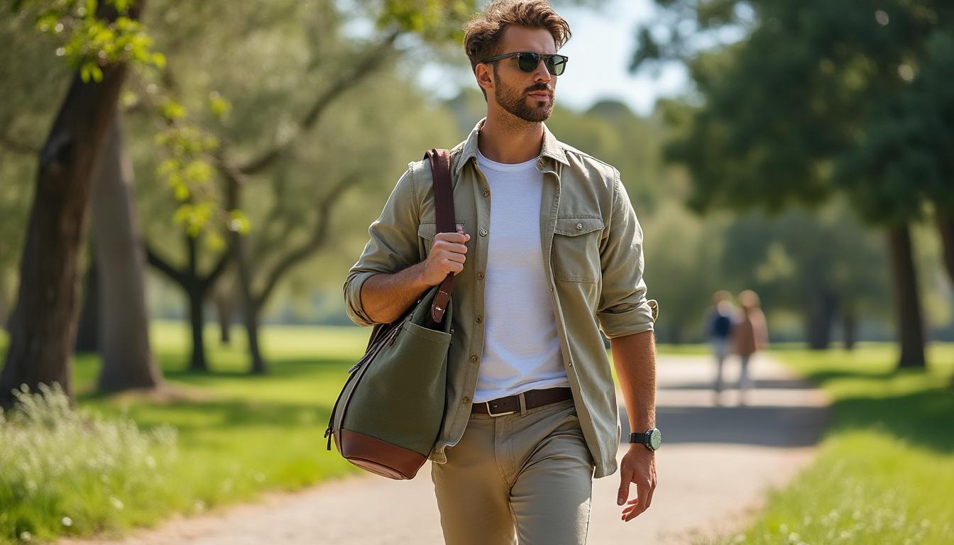 découvrez notre cabas homme en toile robuste, l'accessoire idéal pour allier style et praticité lors de vos escapades du week-end.