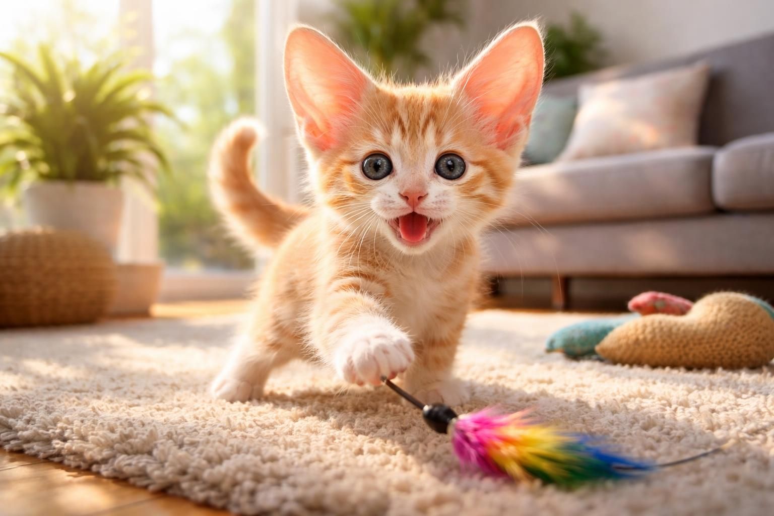 découvrez les aventures amusantes d'un chaton aux grandes oreilles qui apporte joie et malice dans votre maison.