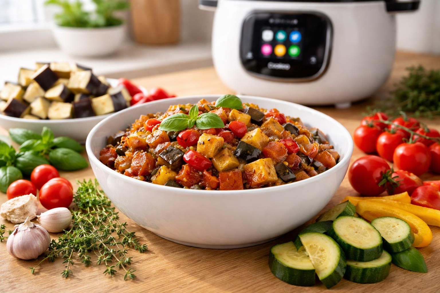 découvrez comment préparer une ratatouille savoureuse et rapide avec votre cookeo. astuces et recettes pour sublimer ce plat traditionnel de la cuisine française.