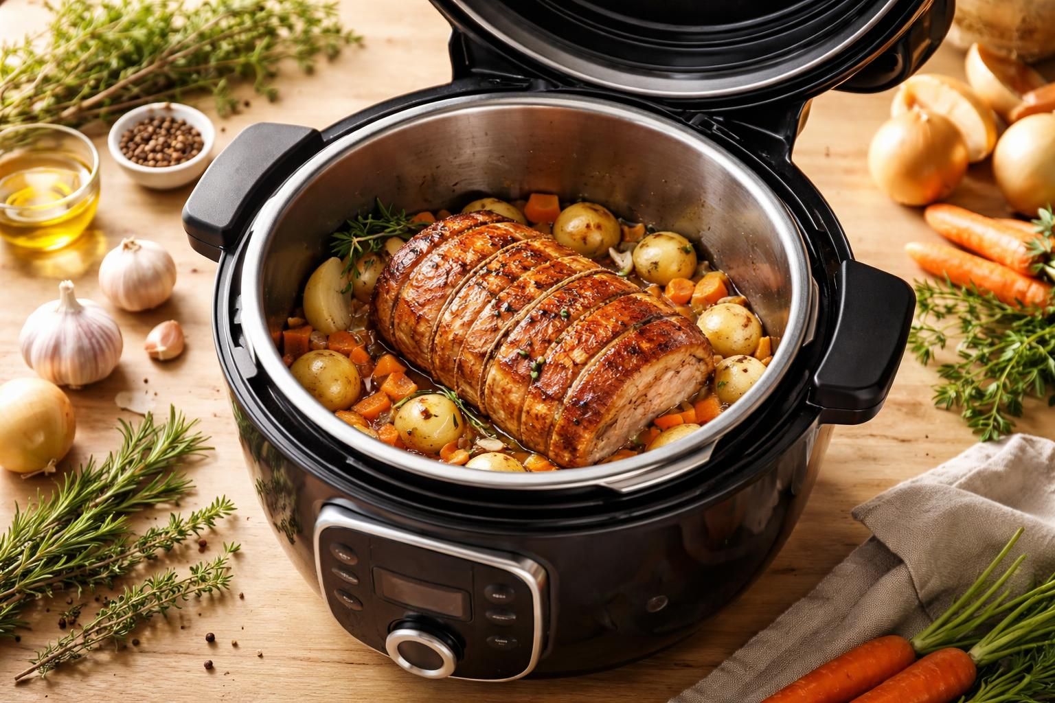 apprenez à préparer un rôti de porc tendre et savoureux en seulement 30 minutes avec votre cookeo grâce à nos astuces et conseils simples.