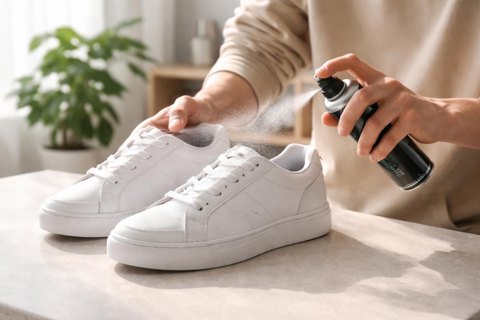découvrez nos conseils pour bien appliquer un spray protecteur sur vos sneakers et les garder comme neuves grâce à un imperméabilisant efficace.
