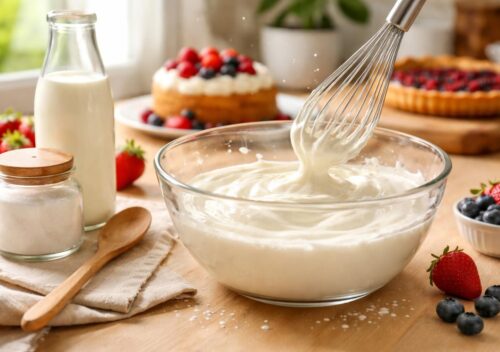 apprenez à réaliser une crème fouettée liquide maison facile et rapide, idéale pour sublimer tous vos desserts.