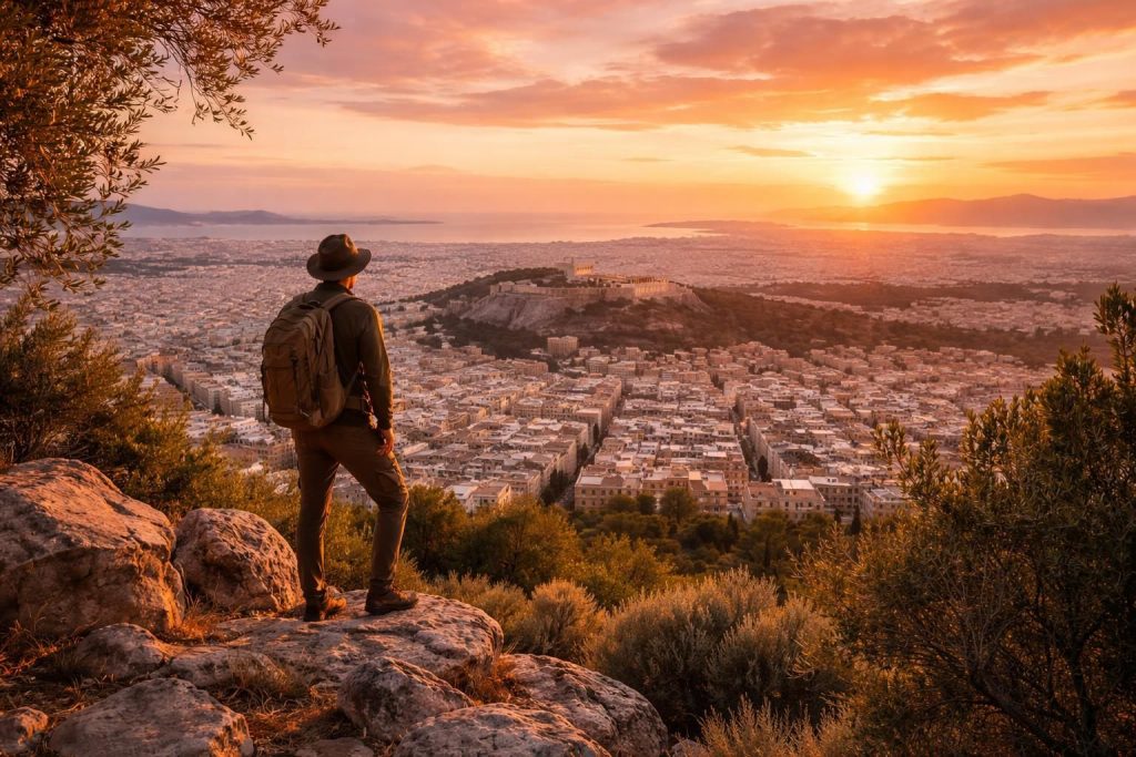 découvrez la colline lycabette à athènes et profitez d'une vue panoramique exceptionnelle sur la ville. un incontournable pour les amateurs de paysages et de photographie.